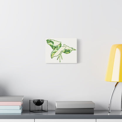 Marble Syngonium Canvas Print – Botanical Wall Art
