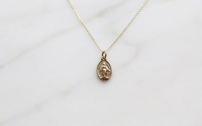 14k Gold Miraculous Medal Necklace