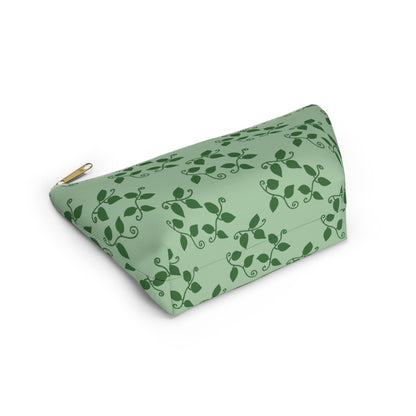 Pothos Pattern Accessory Pouch – Zippered Catch-All With T-Bottom