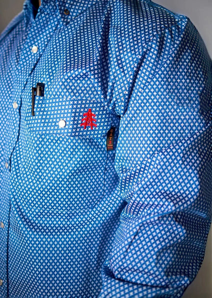 FR Pearl Snap Work Shirt - Royal Blue