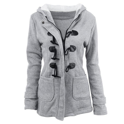 Cow Horn Button Hooded Jacket | Cozy & Stylish for the Modern Cowgirl