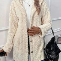 Luxurious Warm Thick Faux Fur Teddy Coat With Button Front For Women