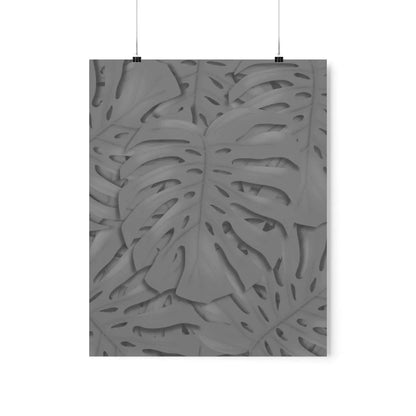 Grey Monstera Botanical Print – Unframed Wall Art