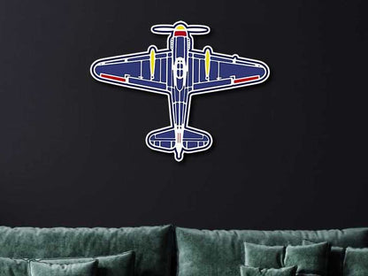 Aviation Wall Art  Classic Plane Color Metal Wall Art