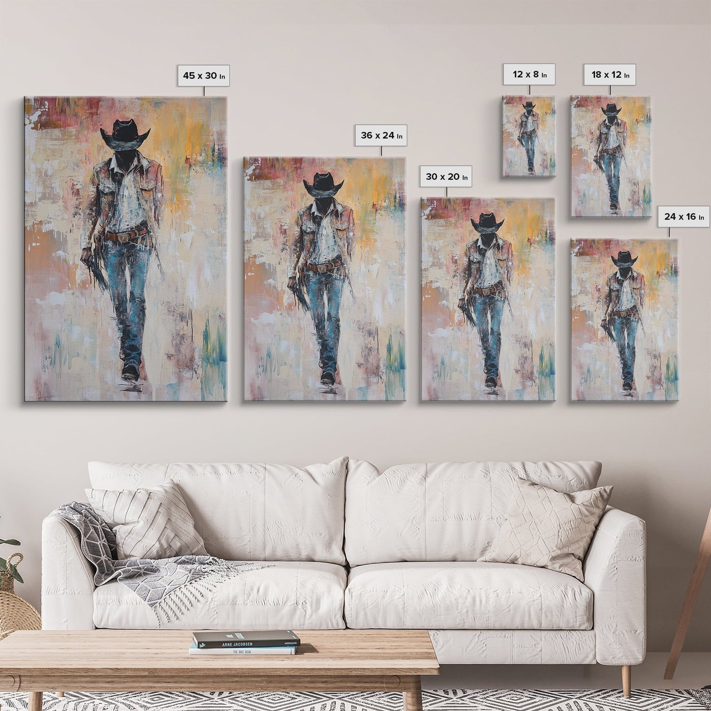 Cowboy, Vintage Horse Art, Southwest Wall Art, Rustic Wall Art, Canvas Print, Above Couch Art, Bedroom Art, Farmhouse Art