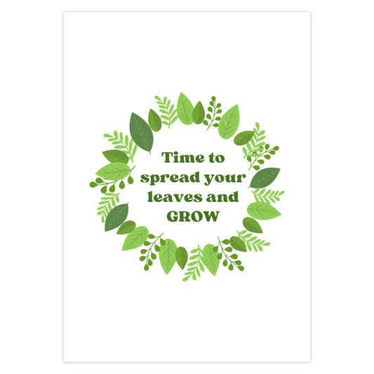 Botanical Leaf Graduation Card – Blank Inside With Envelope