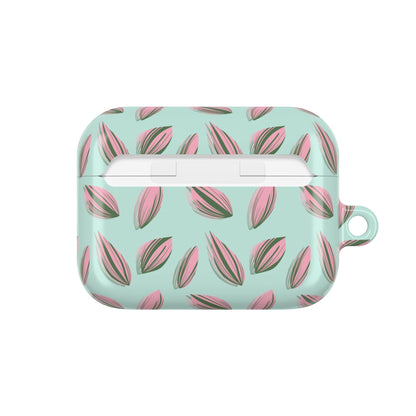 Tradescantia Nanouk Pattern Earbud Case – Slim Protective Cover With Carabiner