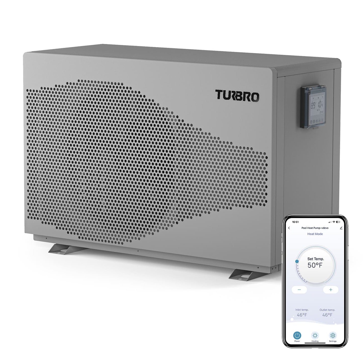 Beluga Inverter Pool Heat Pump, 33K/58K/100K BTU