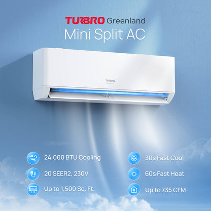 Greenland 24,000 BTU Single Zone Mini Split AC (R454B)