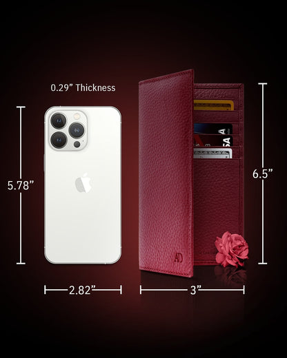 Genuine Leather Checkbook Cover – Card Slots, RFID Blocking