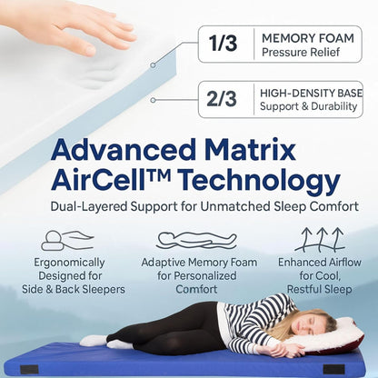 Home Bed Comfort with the Matrix Air-Cell Memory Foam Camping Mattress