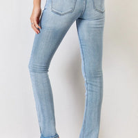 Kancan Full Size Mid Rise Y2K Slit Bootcut Jeans