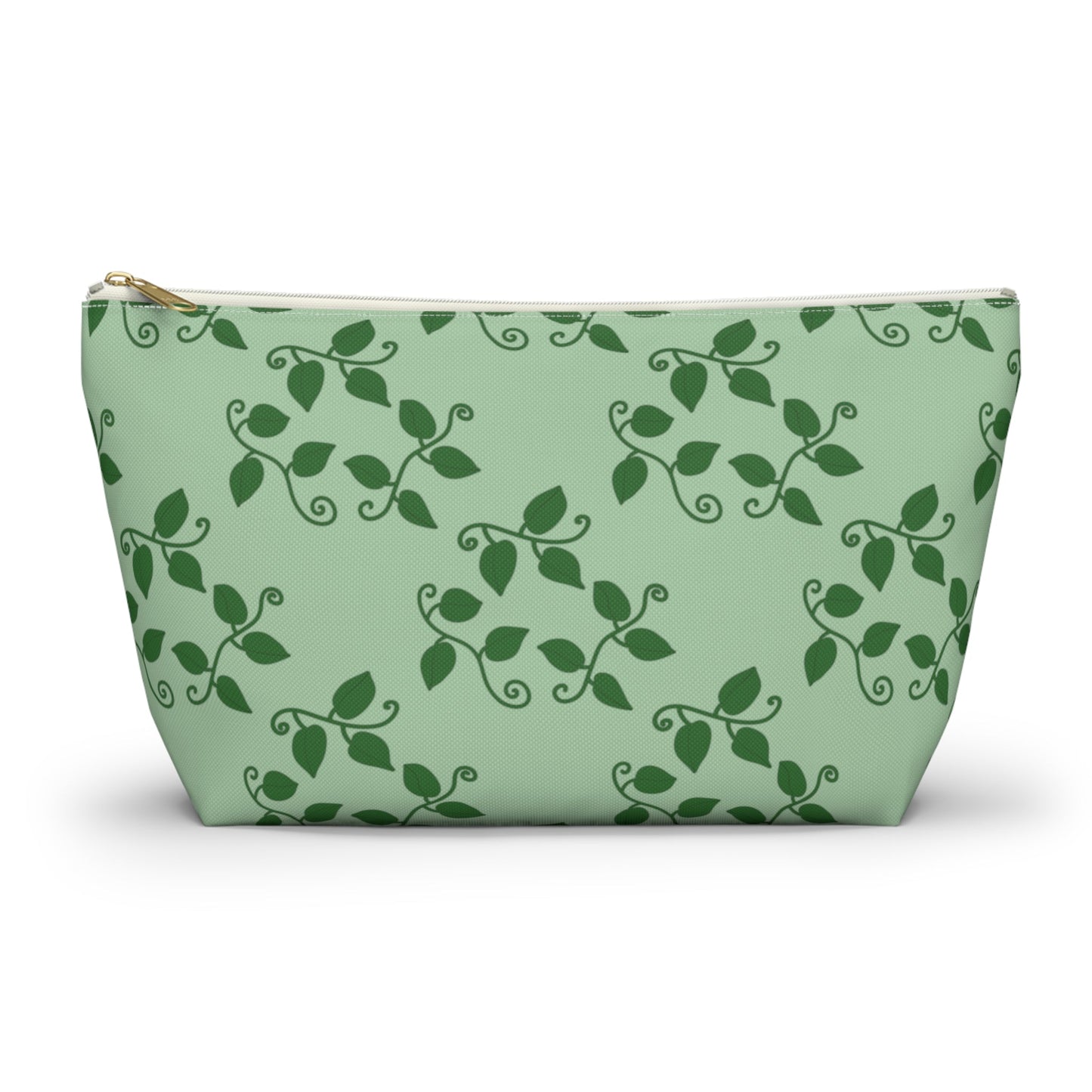 Pothos Pattern Accessory Pouch – Zippered Catch-All With T-Bottom