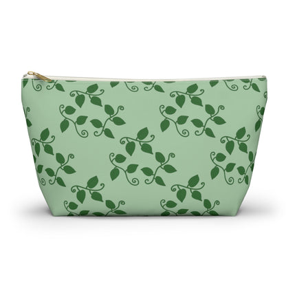 Pothos Pattern Accessory Pouch – Zippered Catch-All With T-Bottom