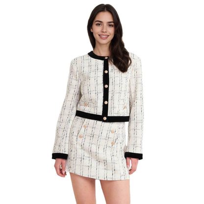 Women's Button-up Cardigan Top And Shorts Set