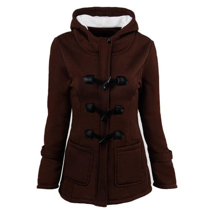 Cow Horn Button Hooded Jacket | Cozy & Stylish for the Modern Cowgirl