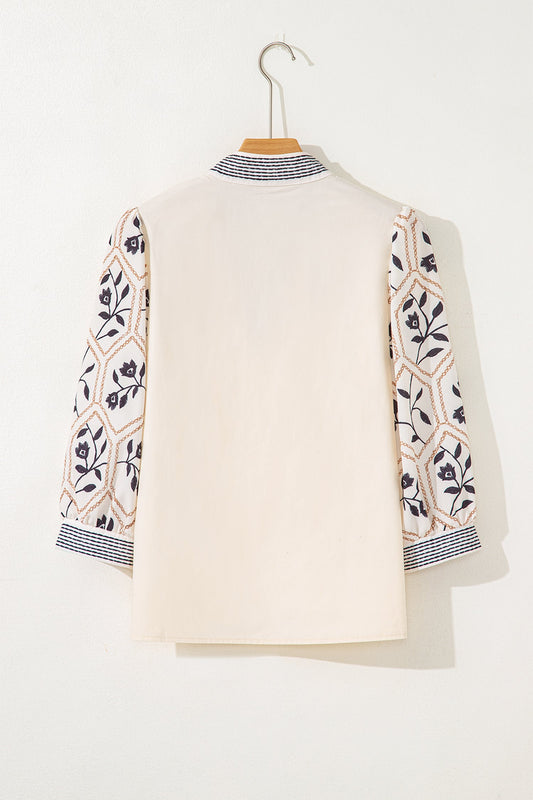 Micah Sleeve Contrast Patchwork Blouse