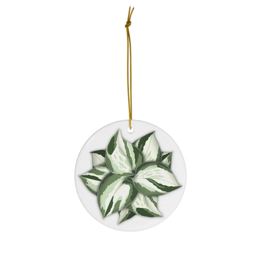 Manjula Pothos Ceramic Ornament – Gold String Holiday Decor