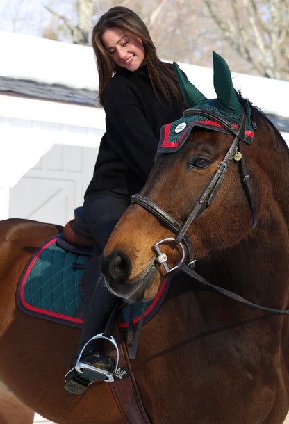 Jump Saddle Pad | Green- Brown & Red