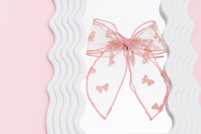 Mauve Lace Oversized Bow