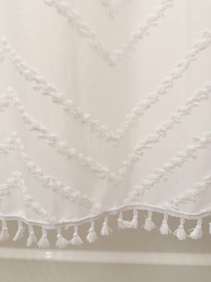 Capri Tufted Chevron Shower Curtain