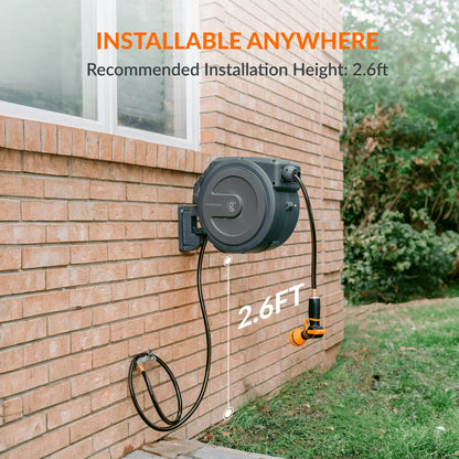 Retractable Garden Hose Reel 62ft-155ft