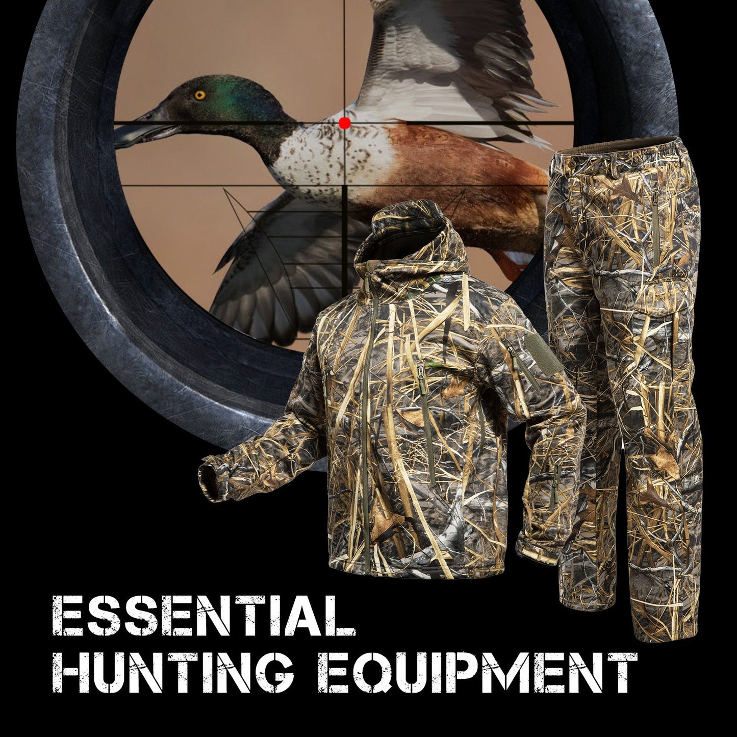 Hunting Gear Suit For Men Camouflage Windproof Jacket