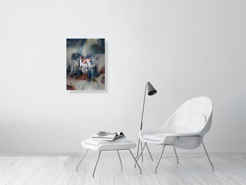 Mystical Castle Fine Art Print - Abstract Wall Decor, Home Office Decor, Gift for Art Lovers, Cozy Living Room Accent