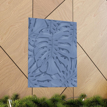 Blue Monstera Botanical Print – Unframed Wall Art