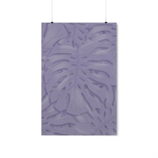 Violet Monstera Botanical Print – Unframed Wall Art