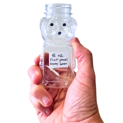 8 oz Plastic Flat Panel Honey Bears