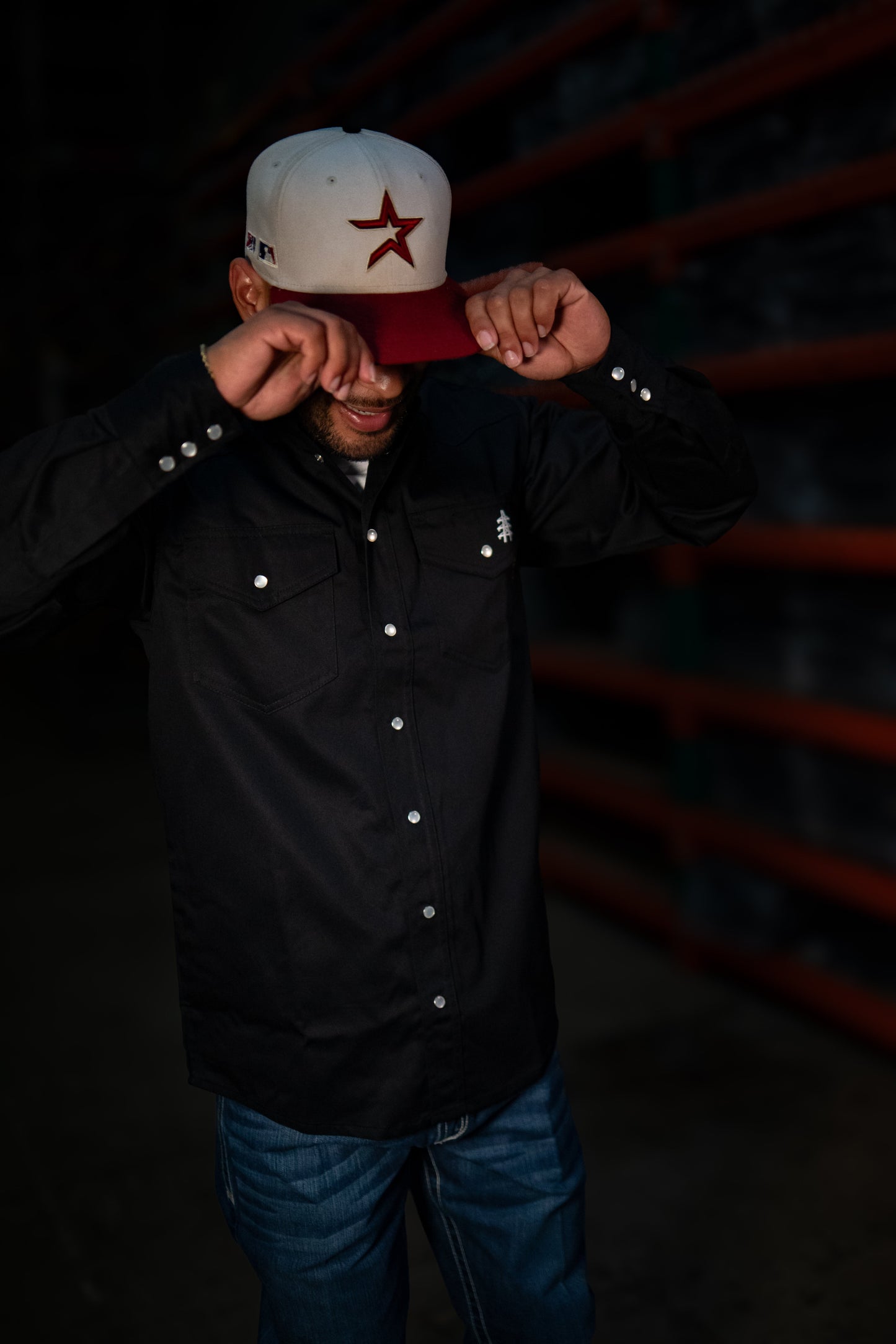 FR Western Style Pearl Snap - Black