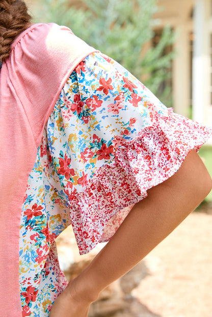 Lacey Ruffled Short Sleeve PLUS Blouse