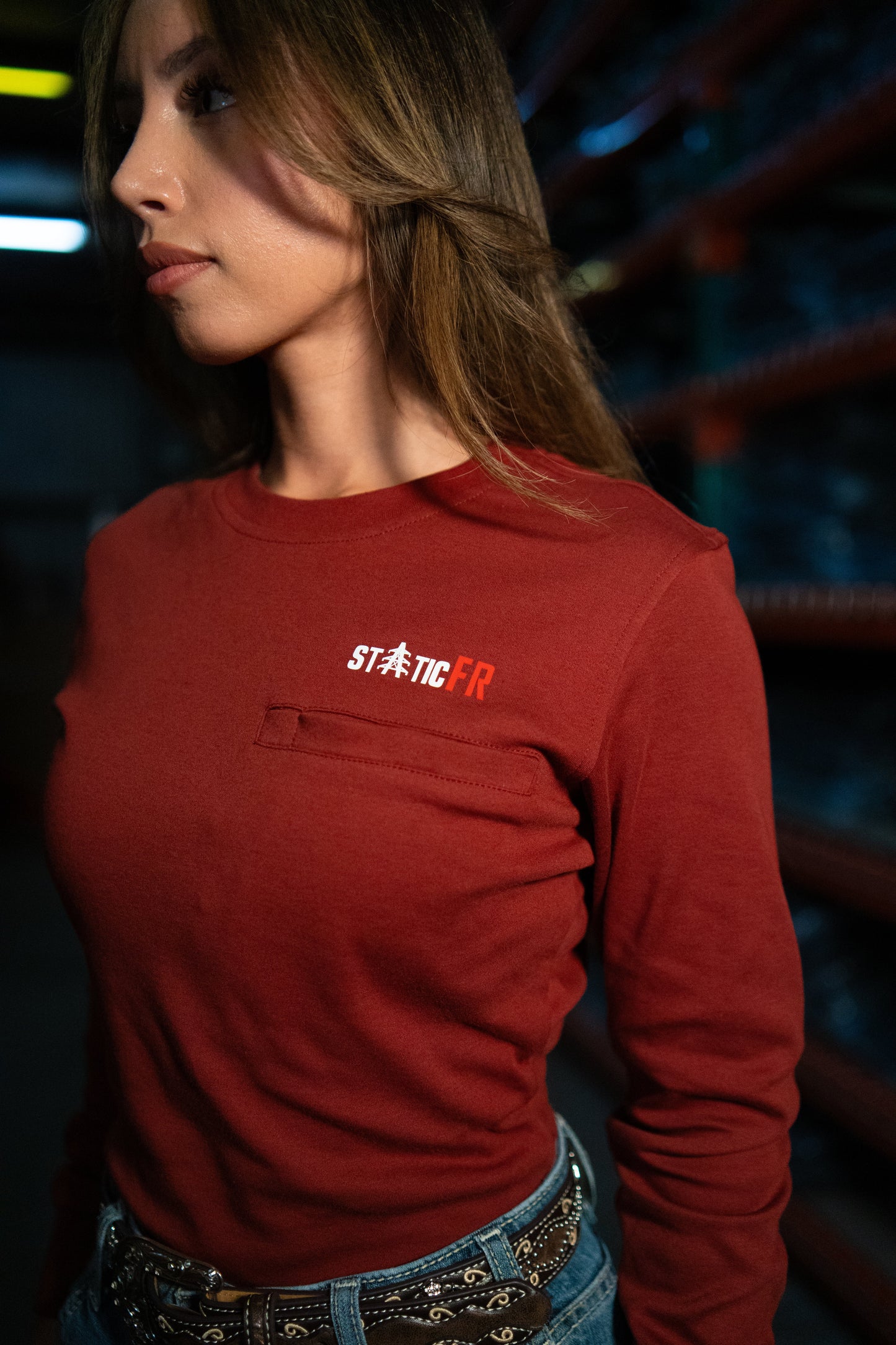 FR Women's Crew Neck - Wine Red