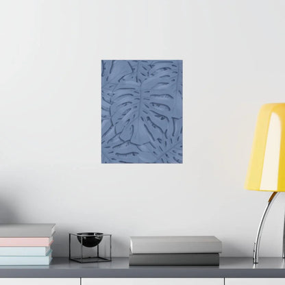 Blue Monstera Botanical Print – Unframed Wall Art