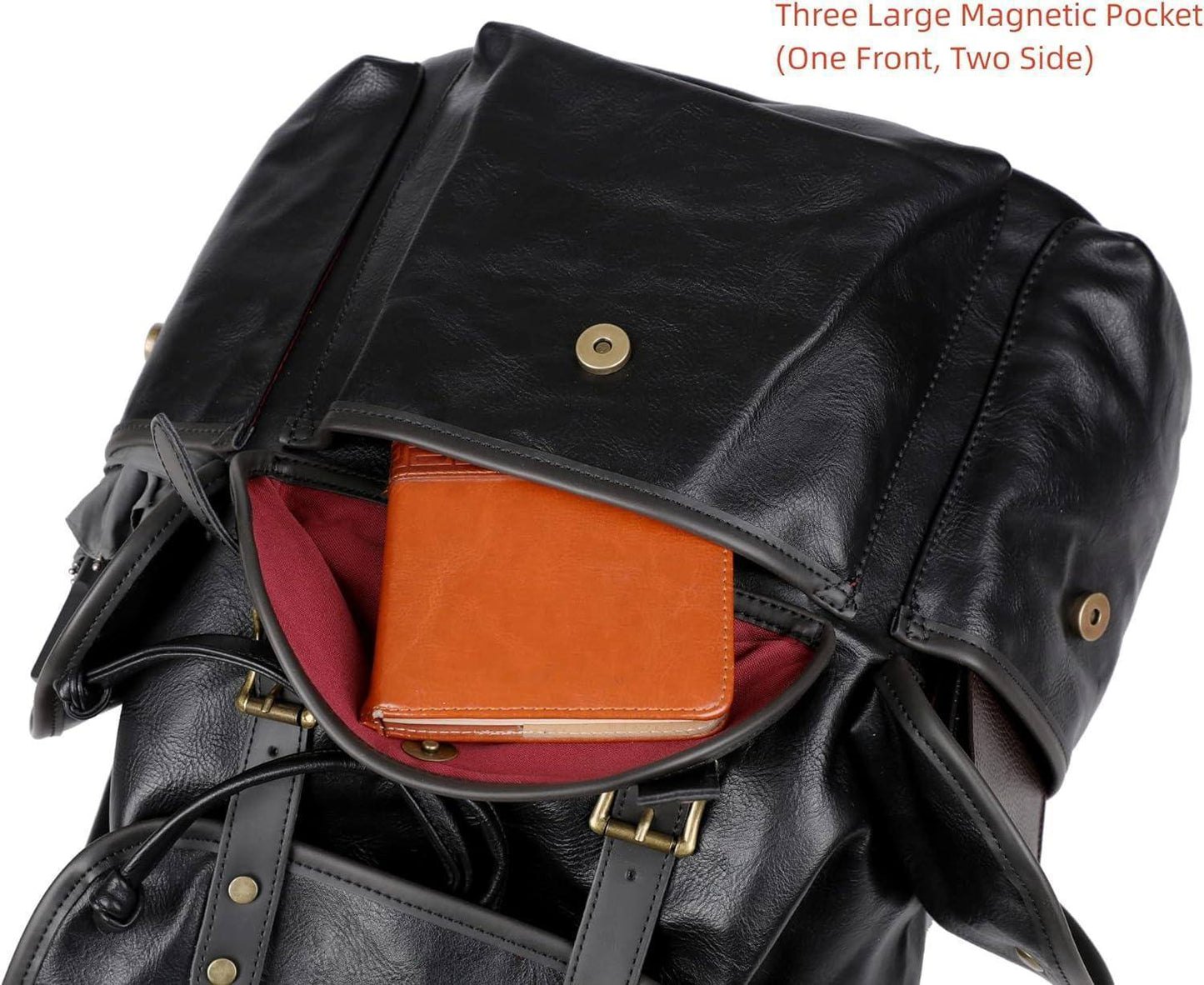 Men’s Leather Backpack – 15.6 Laptop Ready Professional Commute