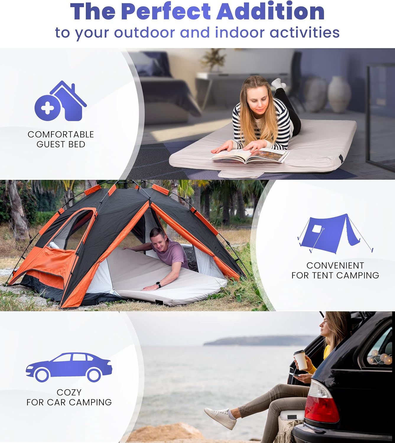 Home Bed Comfort with the Matrix Air-Cell Memory Foam Camping Mattress