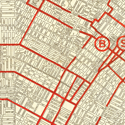 Vintage Map of Los Angeles, California 1914