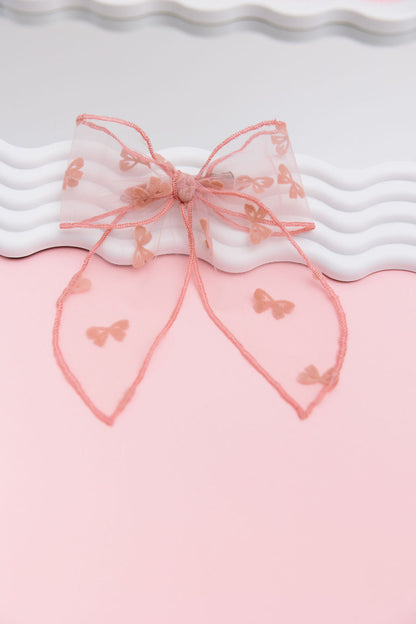 Mauve Lace Oversized Bow