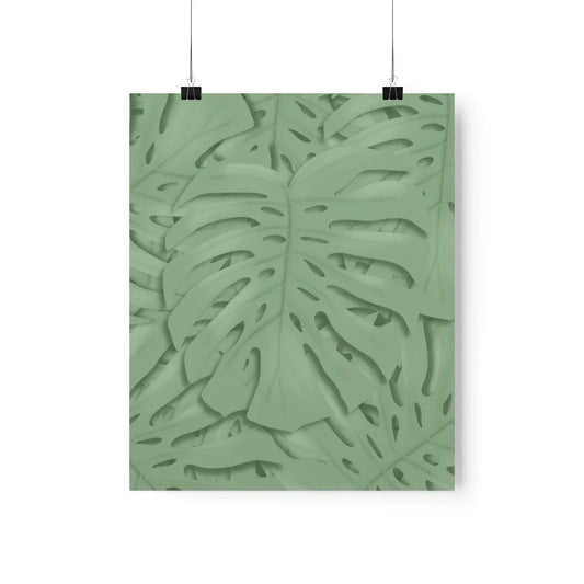Sage Green Monstera Botanical Print – Unframed Wall Art