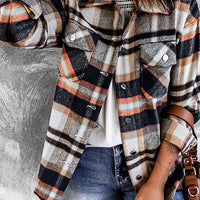 Multicolor Plaid Casual Button Up Flannel Shacket Anytime