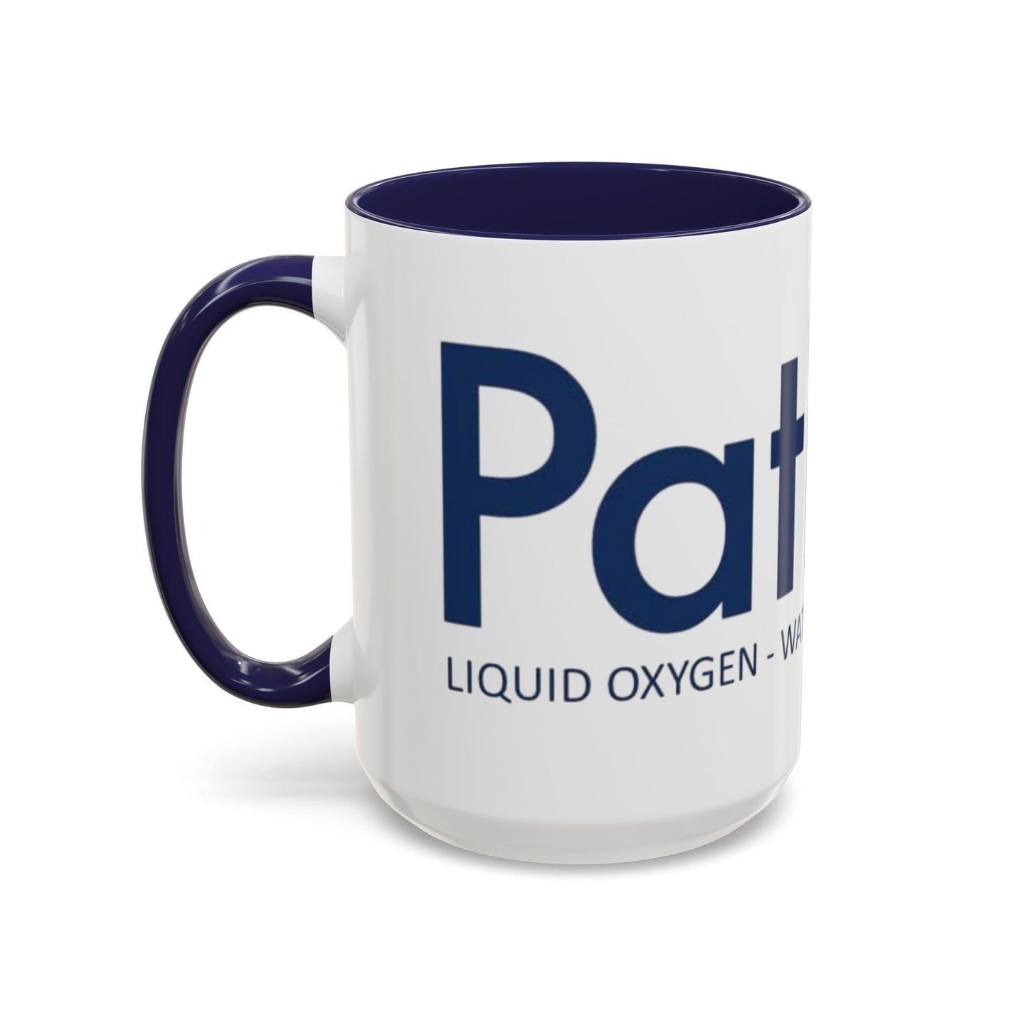 Patriox Accent Coffee Mug — American Flag Drop Logo, 'Water for Health Freedom'