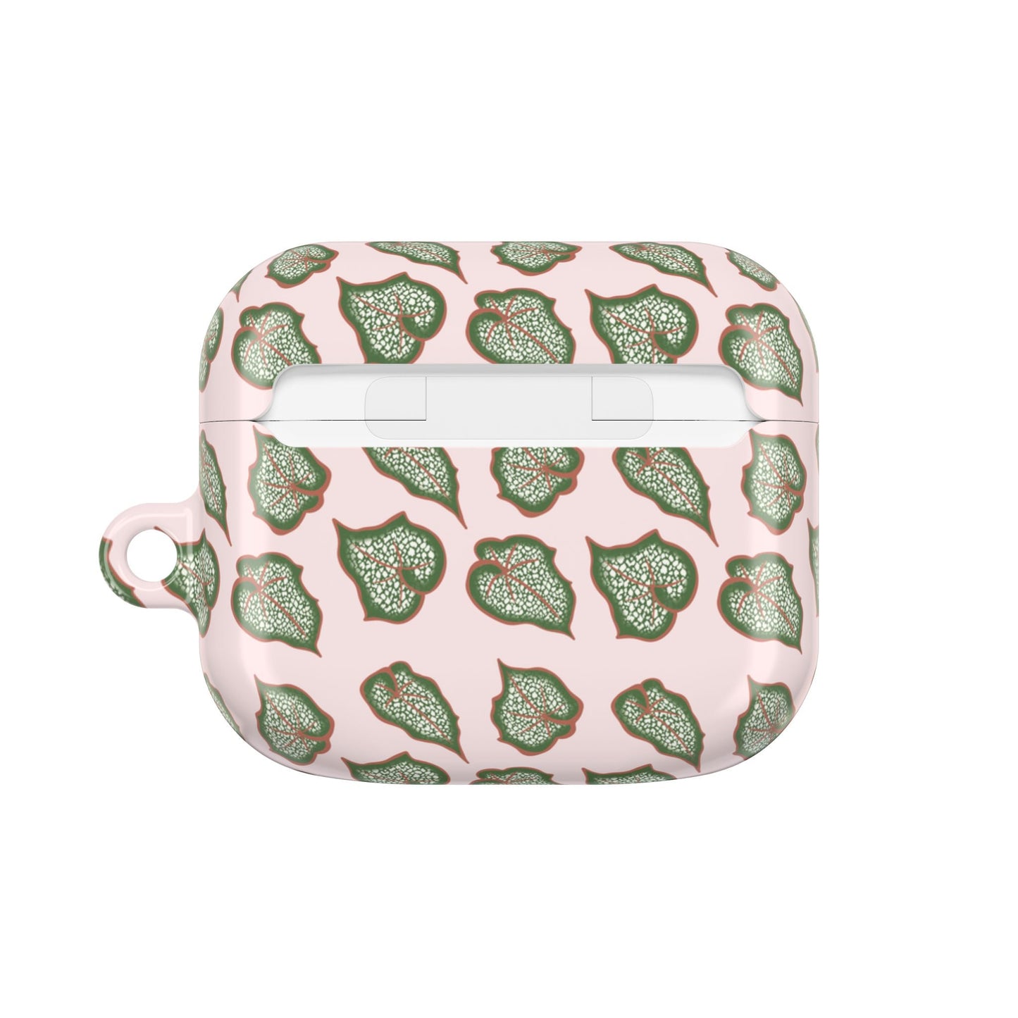 Begonia Pattern Earbud Case – Slim Protective Cover With Carabiner