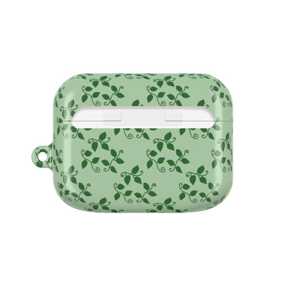 Pothos Pattern Earbud Case – Slim Protective Cover With Carabiner