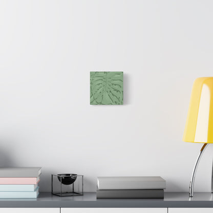 Sage Green Monstera Canvas Print – Botanical Wall Art
