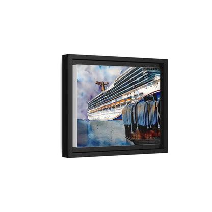 Cruise Ship Matte Canvas Wall Art, Nautical Home Decor, Framed Maritime Print, Unique Gift for Travelers, Ocean Lover's Wall Decor