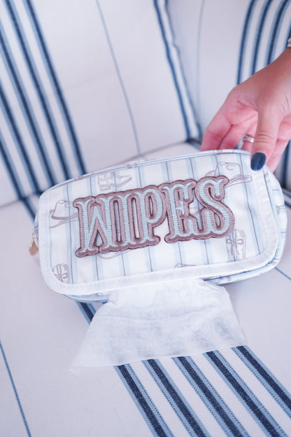 Wipes Pouch - Western Blues Clear Coat Bag