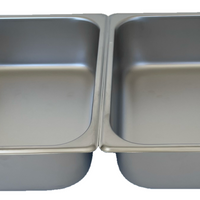 REVO HALF Size Pan Set |  Stainless Steel 4" deep | Two 1/2 Size food pans