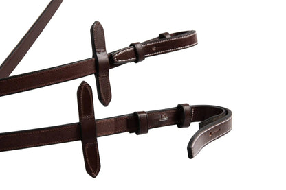 Huntley Equestrian Fancy Stitched Rubber Reins, 5/8" Inch Width