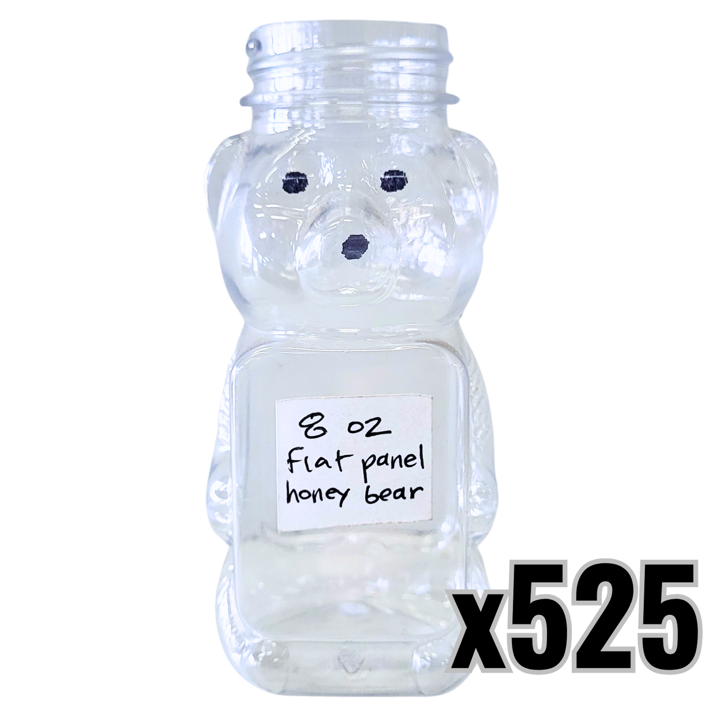 8 oz Plastic Flat Panel Honey Bears